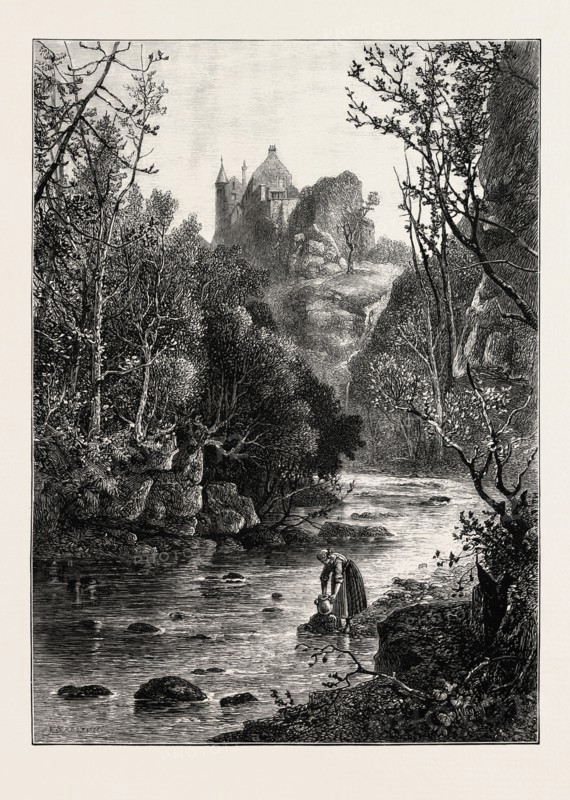 Hawthornden, Edinburgh and the South Lowlands, Scotland, Great Britain, UK, U.K., Britain, British, Europe, United Kingdom, European, 19th century engraving