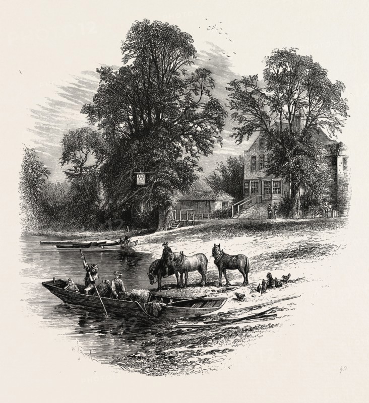 The Bells of Ousely, SCENERY OF THE THAMES, UK, U.K., Britain, British, Europe, United Kingdom, Great Britain, European, 19th century engraving