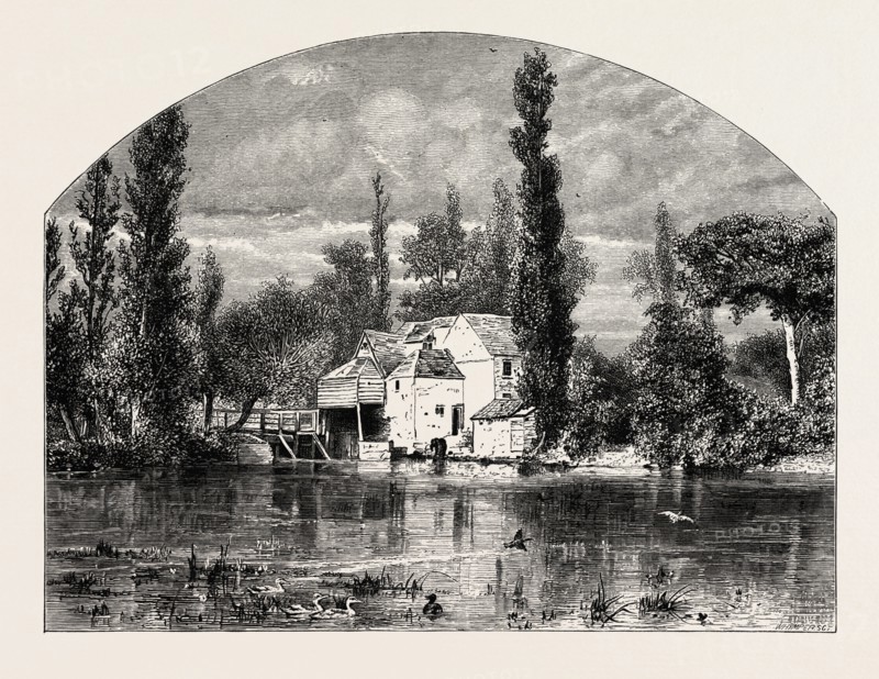 Iffley Mill, SCENERY OF THE THAMES, UK, U.K., Britain, British, Europe, United Kingdom, Great Britain, European, 19th century engraving
