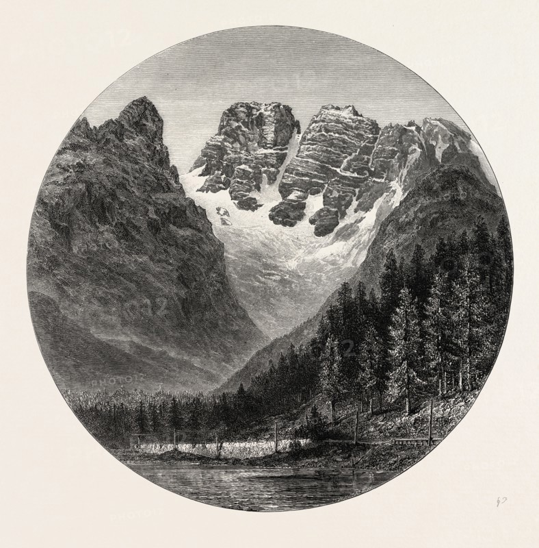 Monte Cristallo, the Alps----, 19th century engraving