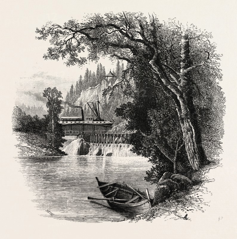 Aqueduct on the Dalsland Canal, Sweden, 19th century engraving