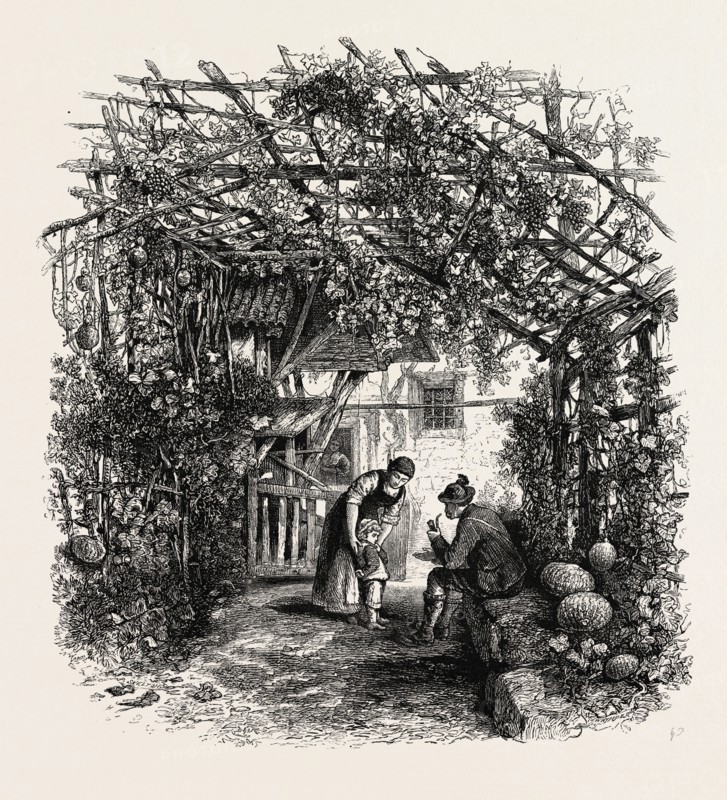 In Obermais, Meran, Italy, 19th century engraving