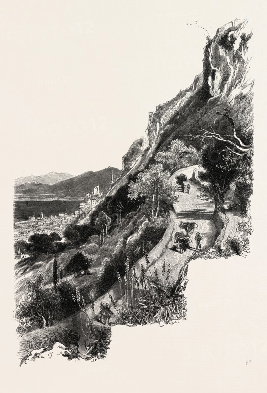 Windmill Hill road, Gibraltar and Ronda, 19th century engraving