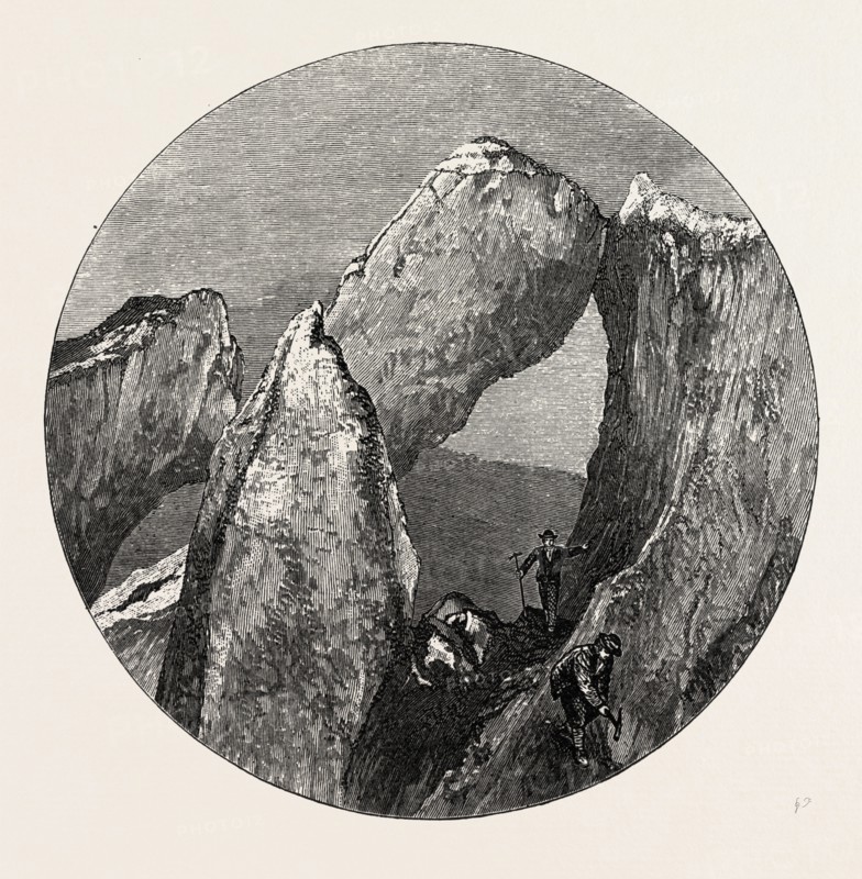 Glacier Structure on the Mer de Glace, Switzerland, 19th century engraving