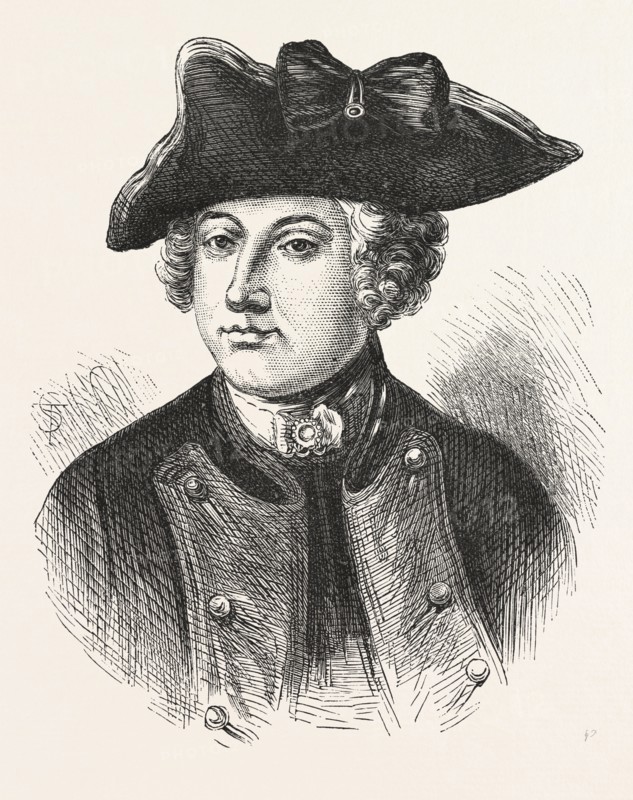 SIR JEFFERY AMHERST, officer in the British Army, 1870s engraving