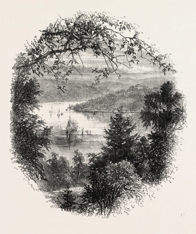 WEST POINT, ON THE HUDSON, NEW YORK, UNITED STATES OF AMERICA, US, USA, 1870s engraving