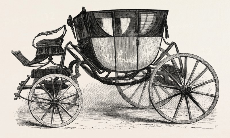 WASHINGTON'S COACH, UNITED STATES OF AMERICA, US, USA, 1870s engraving