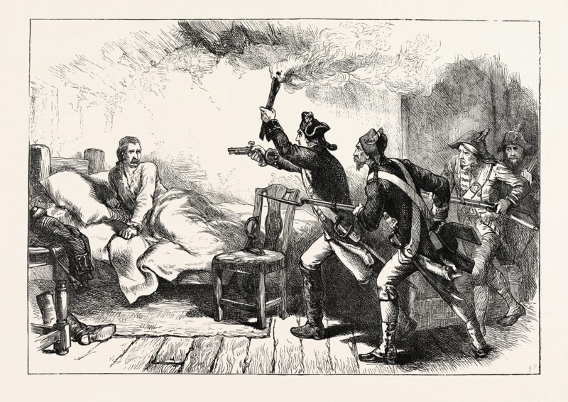 ARREST OF GENERAL PRESCOTT, US, USA, 1870s engraving