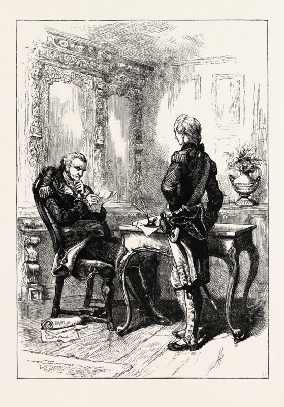 LAFAYETTE AND WASHINGTON, UNITED STATES OF AMERICA, US, USA, 1870s engraving
