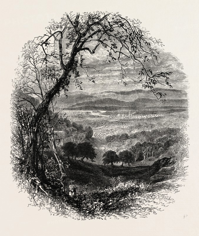 THE VALE OF WYOMING, UNITED STATES OF AMERICA, US, USA, 1870s engraving