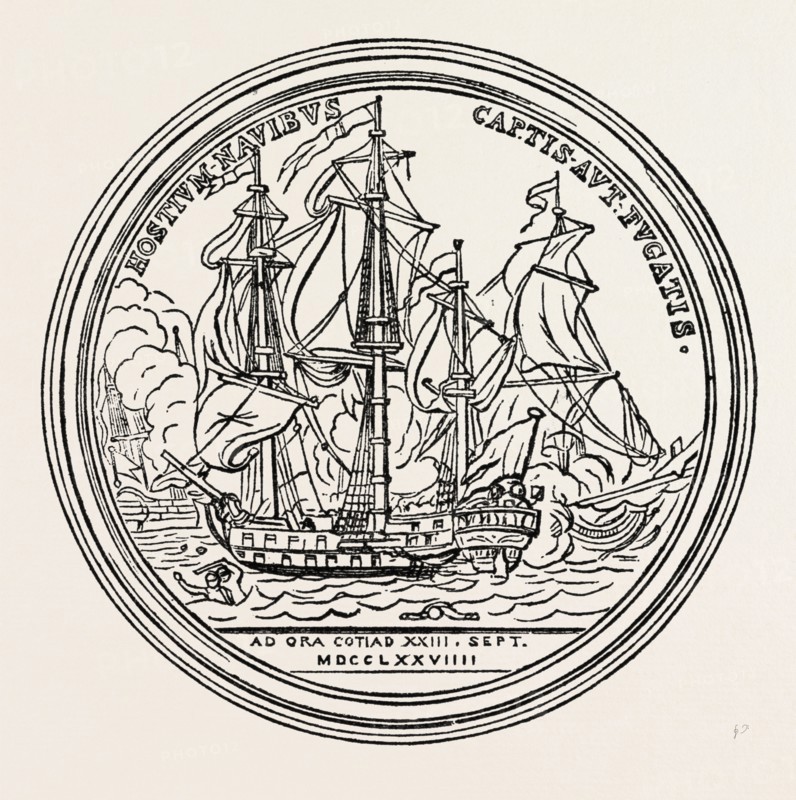 MEDAL STRUCK IN HONOUR OF PAUL JONES, 1870s engraving