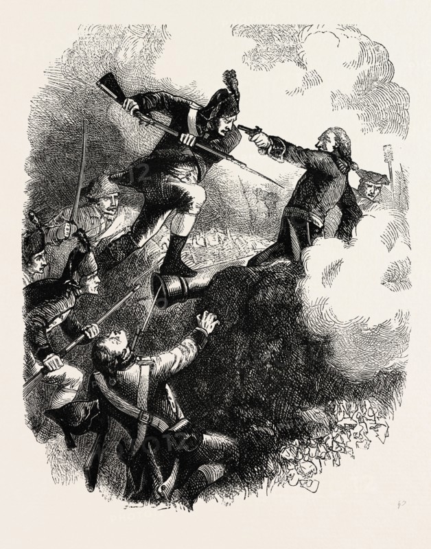 THE ASSAULT ON STONY POINT; THE BATTLE OF STONY POINT, AMERICAN REVOLUTIONARY WAR, UNITED STATES OF AMERICA, US, USA, 1870s engraving