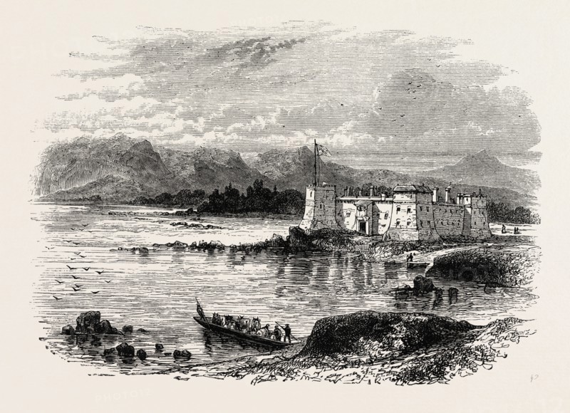 FORT CHAMBLY, FRONTIERS OF CANADA AND THE UNITED STATES, US, USA, 1870s engraving