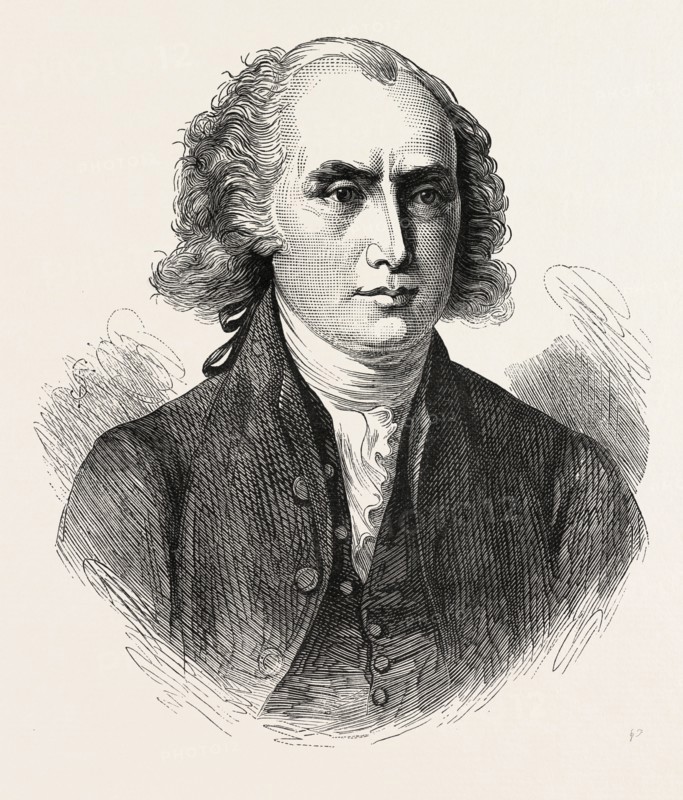 PRESIDENT MADISON, He was an American statesman and political theorist, the fourth President of the United States, US, USA, 1870s engraving