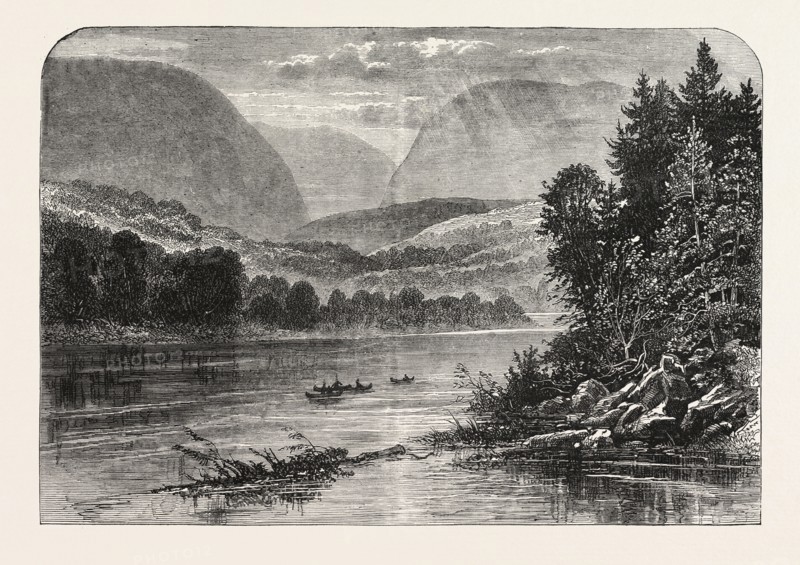VIEW ON THE DELAWARE, UNITED STATES OF AMERICA, US, USA, 1870s engraving