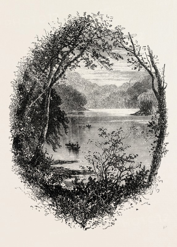 VIEW ON THE SCHUYLKILL, US, USA, 1870s engraving