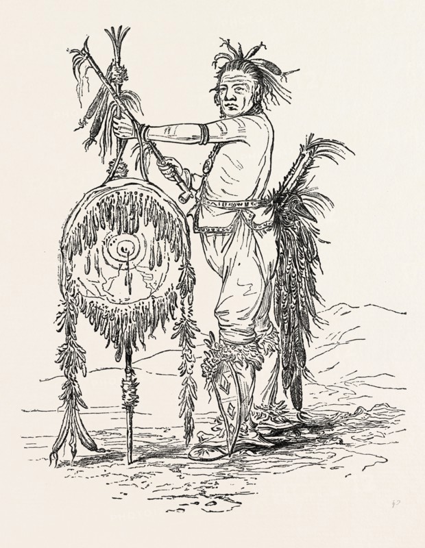 INDIAN CHIEF, US, USA, 1870s engraving