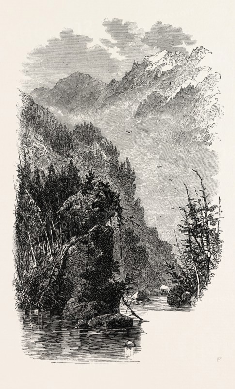 THE ALLEGHANY MOUNTAINS, US, USA, 1870s engraving