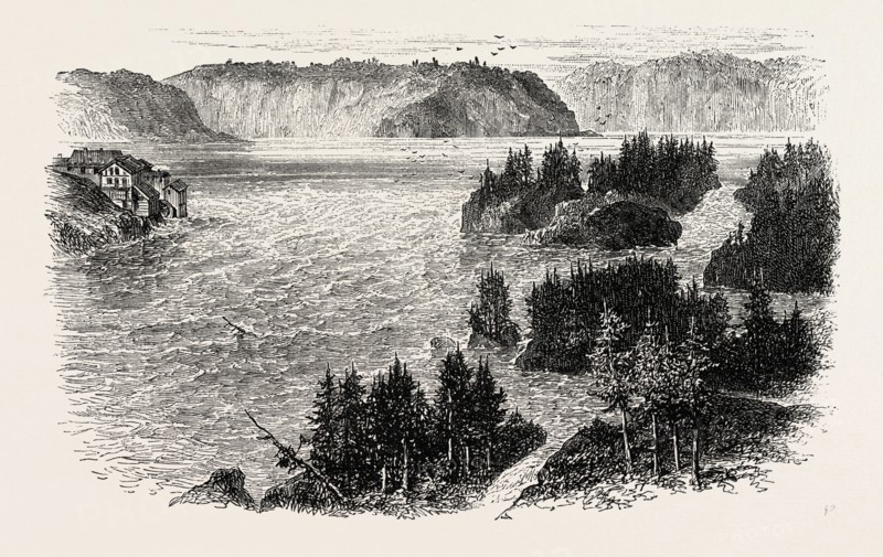 ST. JOHN'S RIVER, FRONTIERS OF NEW BRUNSWICK AND MAINE, NORTH AMERICA, US, USA, 1870s engraving