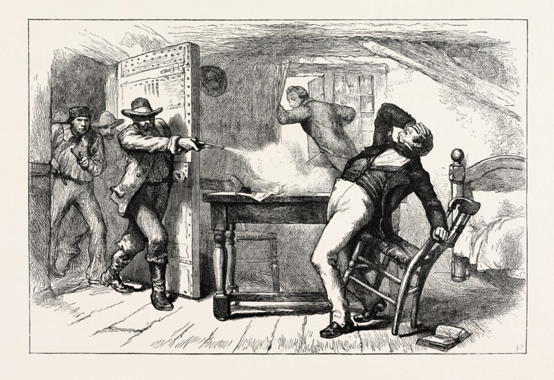 MURDER OF JOSEPH AND HYRUM SMITH, JUNE 1844, US, USA, 1870s engraving