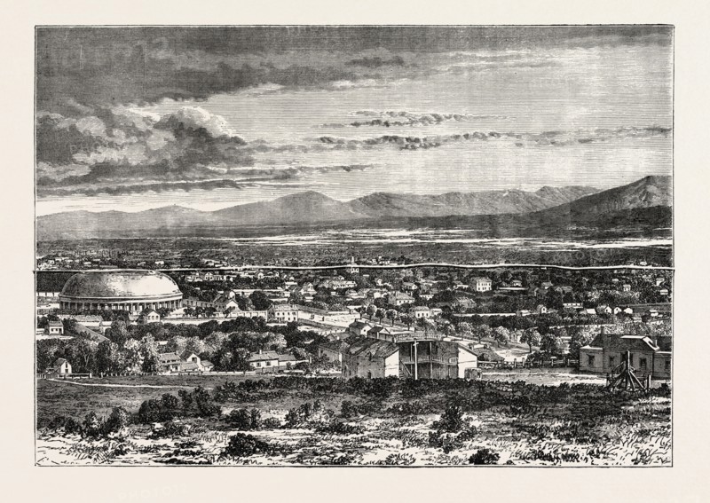 GREAT SALT LAKE CITY, UNITED STATES OF AMERICA, US, USA, 1870s engraving