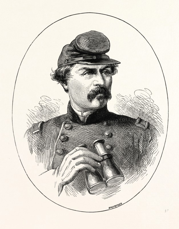 GENERAL McCLELLAN, He was a major general during the American Civil War and the Democratic Party candidate for President in 1864, 1870s engraving