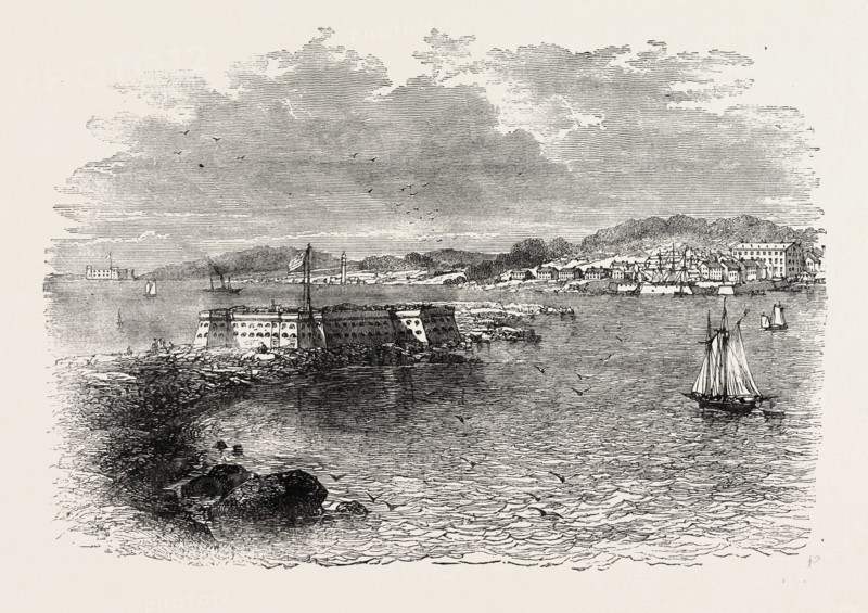 PORT PENSACOLA, UNITED STATES OF AMERICA, US, USA, 1870s engraving