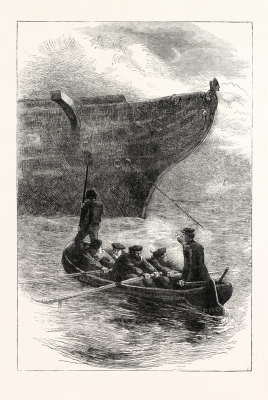 LIEUTENANT CALDWELL SLIPPING THE CHAIN, 1870s engraving