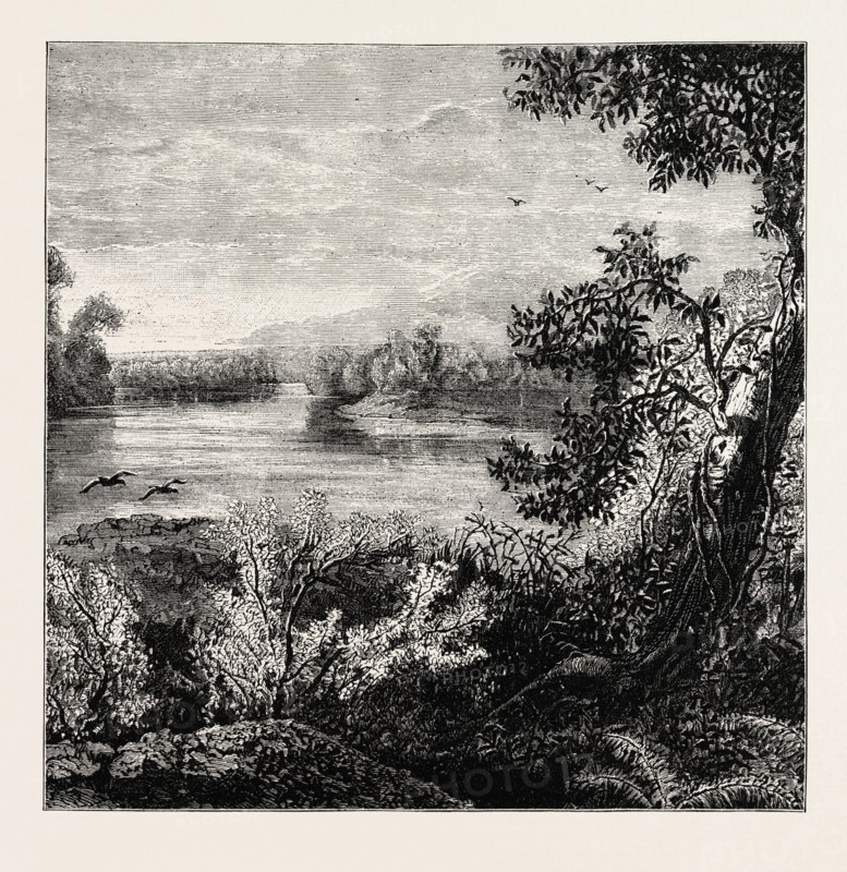 VIEW IN PENNSYLVANIA, UNITED STATES OF AMERICA, US, USA, 1870s engraving