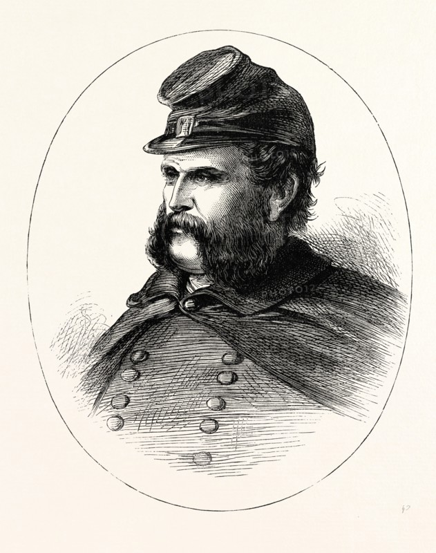 GENERAL BURNSIDE, He was an American soldier, railroad executive, inventor, industrialist, and politician from Rhode Island, serving as governor and a U.S. Senator. As a Union Army general in the American Civil War, he conducted successful campaigns in North Carolina and East Tennessee but was defeated in the disastrous Battle of Fredericksburg and Battle of the Crater, which contributed to his being considered one of the most incompetent generals of the Civil War, US, USA, 1870s engraving