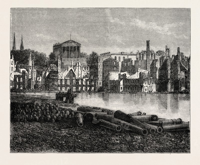 RUINS OF RICHMOND AFTER THE WAR, AMERICAN CIVIL WAR, UNITED STATES OF AMERICA, US, USA, 1870s engraving