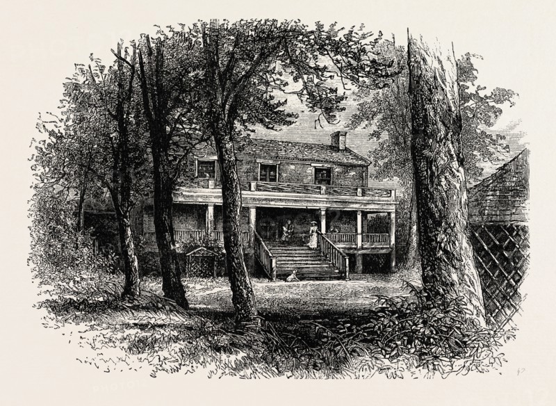 THE HOUSE WHERE GENERAL LEE SURRENDERED, AMERICAN CIVIL WAR, UNITED STATES OF AMERICA, US, USA, 1870s engraving
