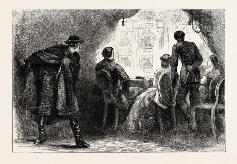 ASSASSINATION OF PRESIDENT LINCOLN, UNITED STATES OF AMERICA, US, USA, 1870s engraving