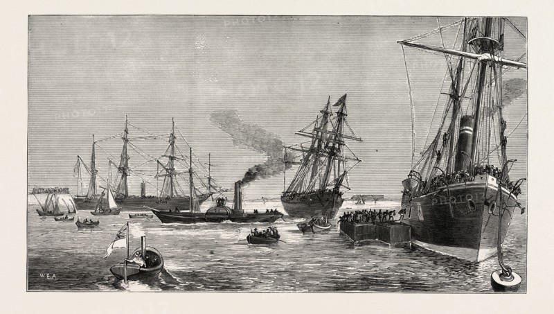ARRIVAL OF THE FIRST TRANSPORT SHIPS AT PORT SAID WITH INDIAN TROOPS ON BOARD, EGYPT