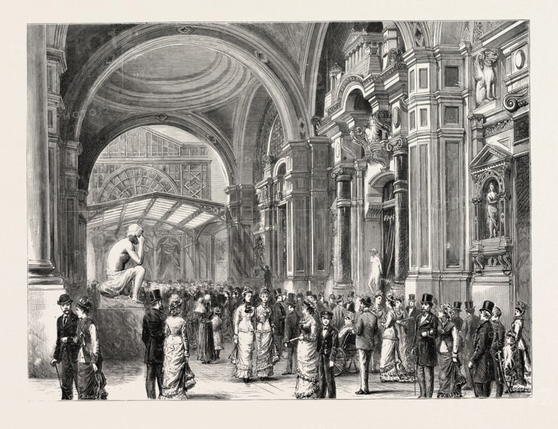 THE PARIS EXHIBITION â€î ONE OF THE TRANSVERSE AVENUES, ENTRANCE TO THE FRENCH FINE ART COURT, FRANCE