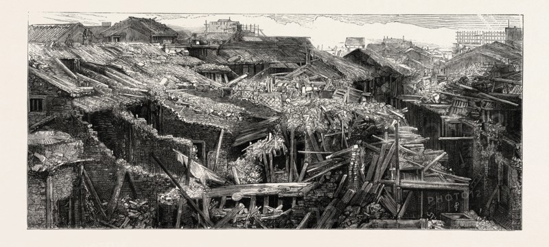 THE RECENT TORNADO IN CHINA PART OF THE NATIVE CITY, CANTON, GUANGZHOU, AFTER THE DISASTER