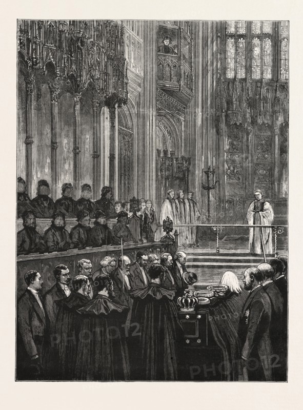 FUNERAL OF THE LATE KING GEORGE OF HANOVER AT WINDSOR â€î THE CEREMONY IN ST. GEORGE'S CHAPEL, UK