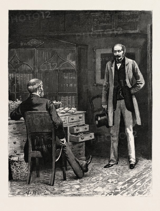 DRAWN BY ARTHUR HOPKINS, INTERIOR, engraving 1884, life in Britain, UK, britain, british, europe, united kingdom, great britain, european, art, artist