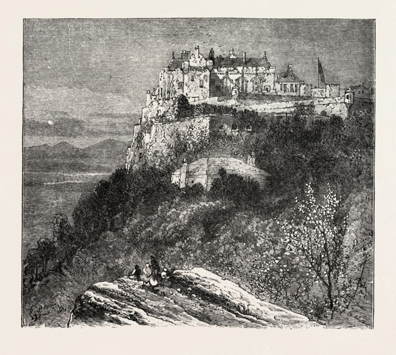 SIR WALER SCOTT, MARMION, Where the huge Castle holds its state, engraving 1884, UK, britain, british, europe, united kingdom, great britain, european