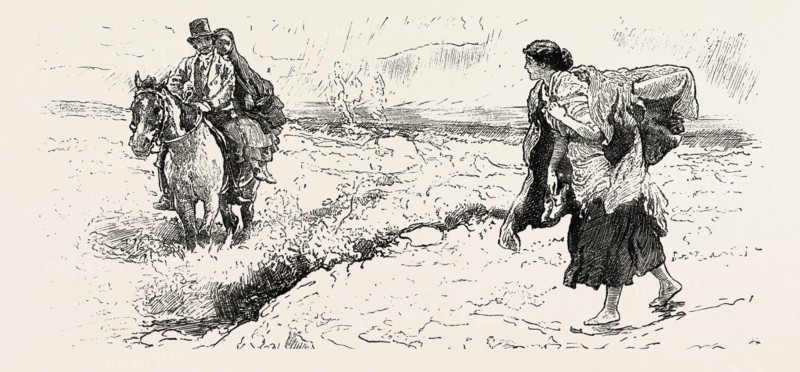 CONNEMARA MARKET FOLK, engraving 1884