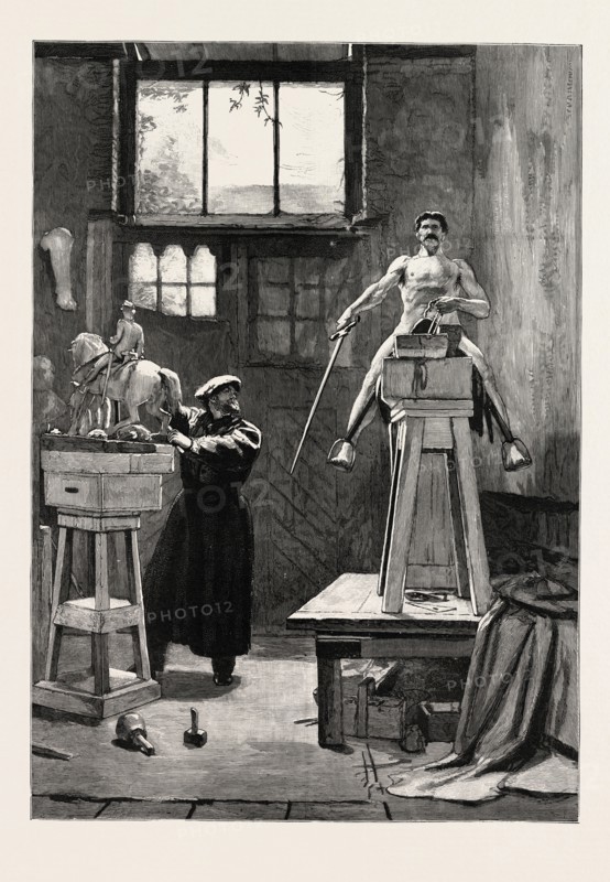 SCULPTOR' STUDIO, engraving 1884