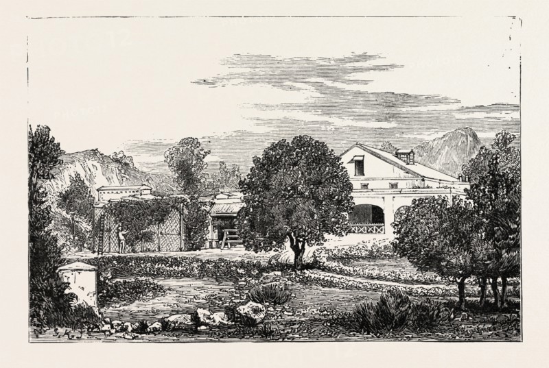 HERNE DALE HAPPY VALLEY  MUSSOORIE THE RESIDENCE OF THE DUKE AND DUCHESS OF CONNAUGHT IN INDIA, ENGRAVING 1884