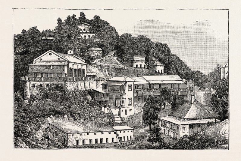 GENERAL VIEW OF THE HAPPY VALLEY, THE DUKE AND DUCHESS OF CONNAUGHT IN INDIA, ENGRAVING 1884