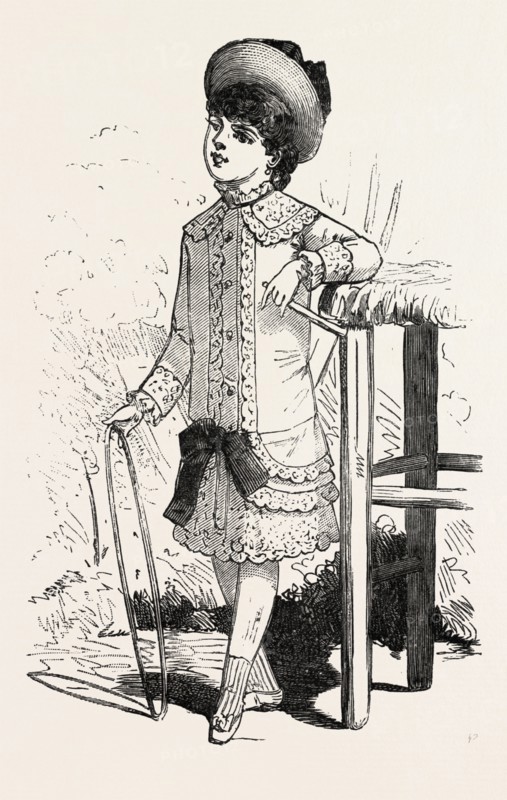 SEASIDE COSTUME FOR GIRL OF FIVE, 1882, FASHION