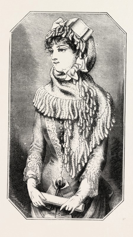 CHENILLE MANTILLE, FASHION, ENGRAVING 1882