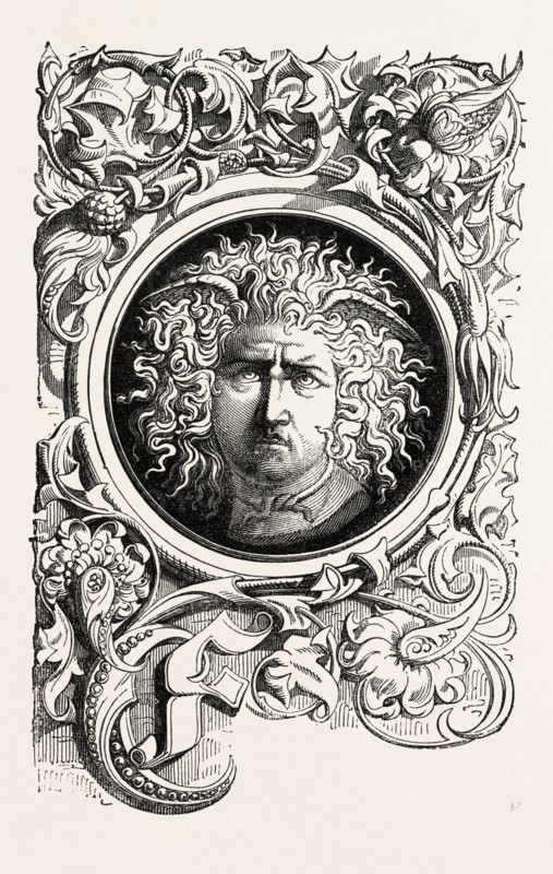 Ornamental Initial Classic Style, engraving 1882