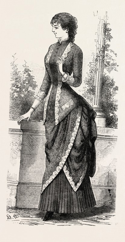 EVENING DEMI TOILETTE, FASHION, ENGRAVING 1882