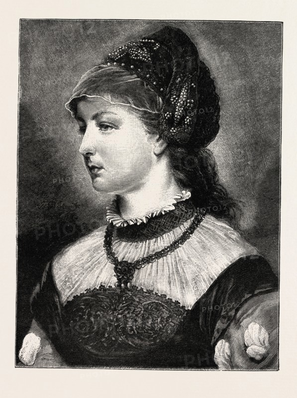 GERMAN, 16TH CENTURY , ENGRAVING 1882, LADY