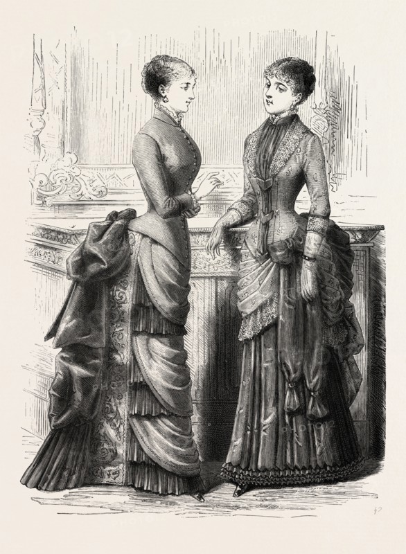 INDOOR TOILETTES, FASHION, ENGRAVING 1882