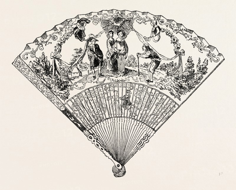 Fan Painting, ENGRAVING 1882